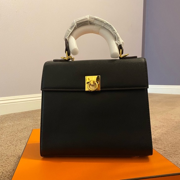 clasp linen crossbody/handheld bag - Picture 2 of 6